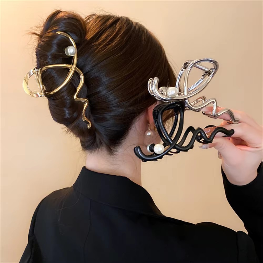 Big Wave Pearl Hair Pin Metal  - Women Accessories Sale review and price