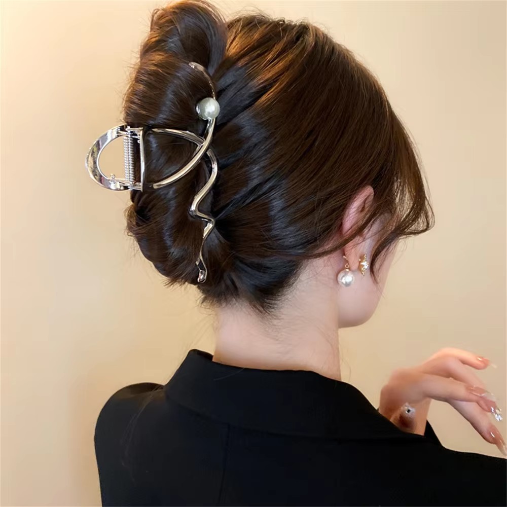 Big Wave Pearl Hair Pin Metal  - Women Accessories Sale review and price