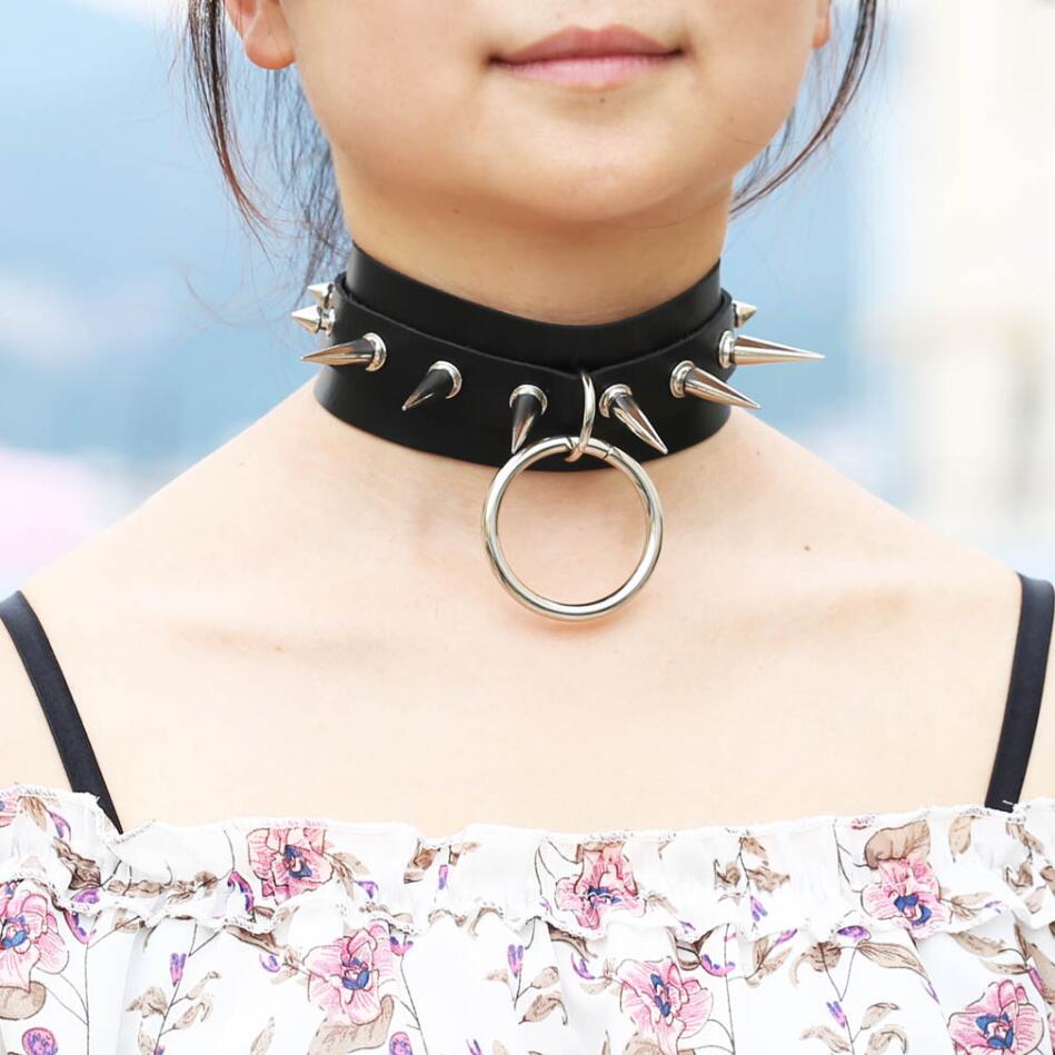 Long Spiked Choker Punk Collar - Women'S Emo Accessories review and price